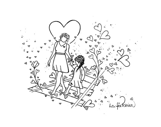 Sur le Chemin de ma Vie : Une Illustration d'Amour Inconditionnel et d'Accompagnement